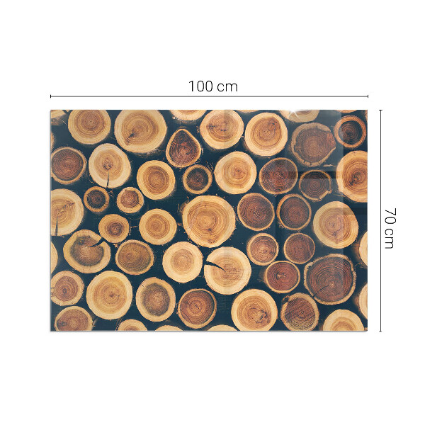 Protector suelo para estufa de leña Una caja con un motivo de madera dentada.