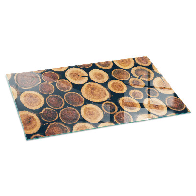 Protector suelo para estufa de leña Una caja con un motivo de madera dentada.