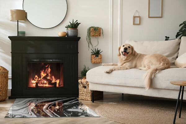 Placa protectora suelo estufa Líneas y ondas en una versión moderna.