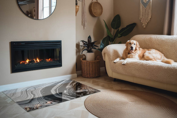 Podkładka pod kominek Linie i fale w nowoczesnym wydaniu