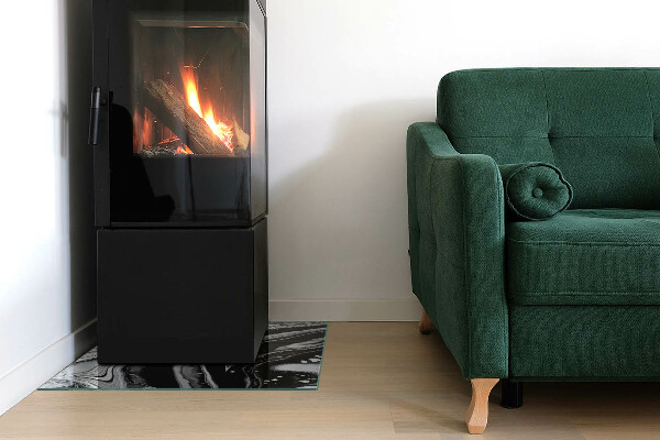 Placa protectora suelo estufa Líneas y ondas en una versión moderna.