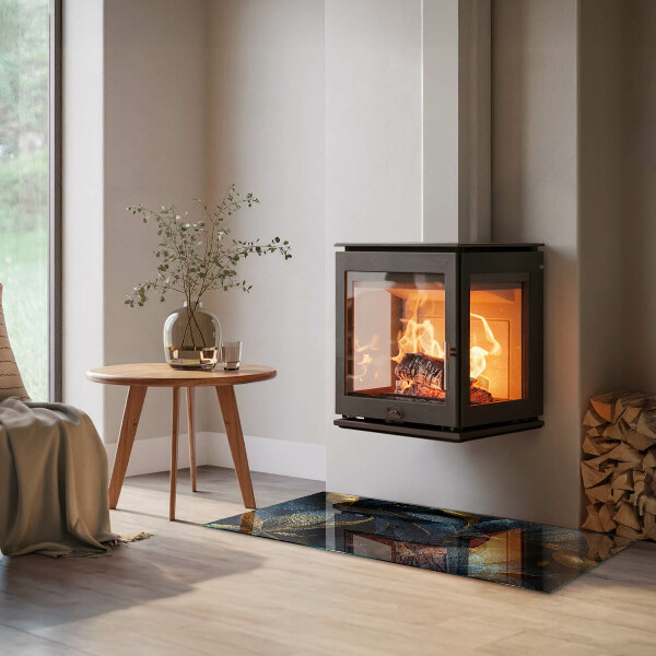 Protector suelo para estufa de leña Hojas elegantes en un patrón