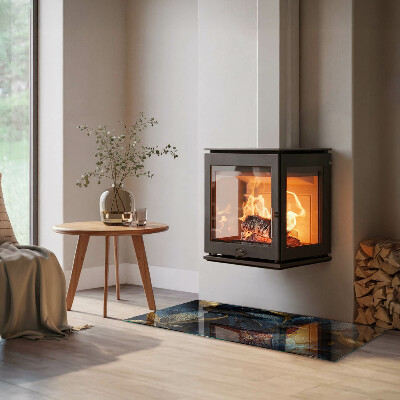 Podkładka pod kominek Szykowne liście w wzorze