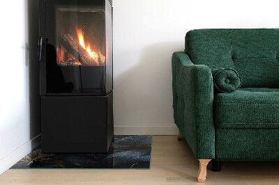 Protector suelo para estufa de leña Hojas elegantes en un patrón