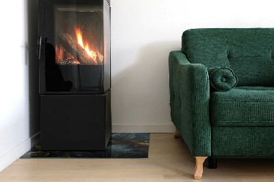 Protector suelo para estufa de leña Hojas elegantes en un patrón