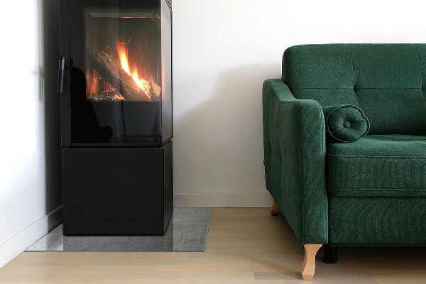 Protector suelo para estufa de leña Estructura de hormigón con estilo