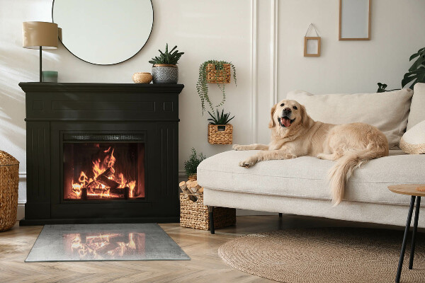 Protector suelo para estufa de leña Estructura de hormigón con estilo