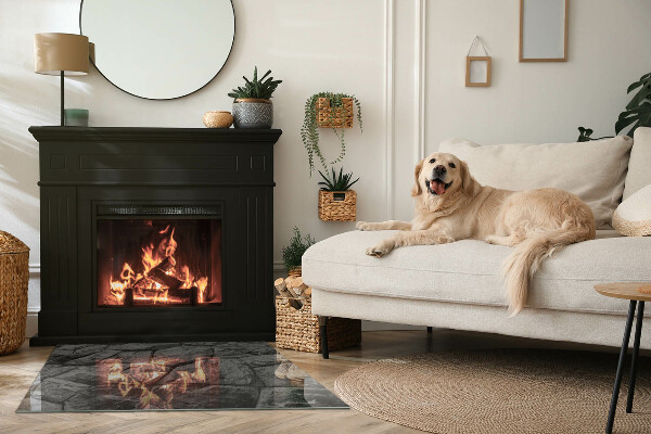 Placa protección suelo estufa Motivo de piedra natural