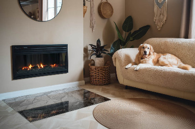 Szyba hartowana pod kominek Naturalny motyw kamienia