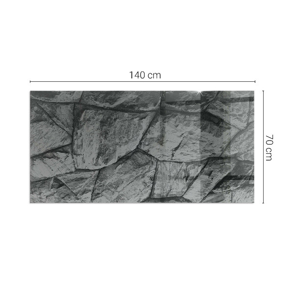 Szyba hartowana pod kominek Naturalny motyw kamienia