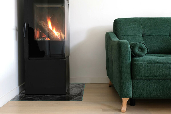 Szyba hartowana pod kominek Naturalny motyw kamienia