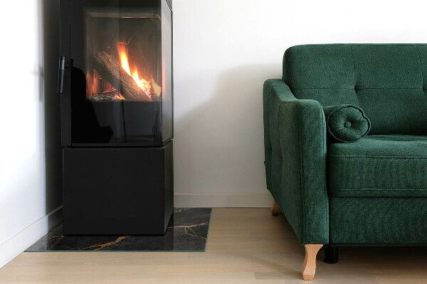 Protector suelo para estufa de leña Mármol clásico con vetas sutiles