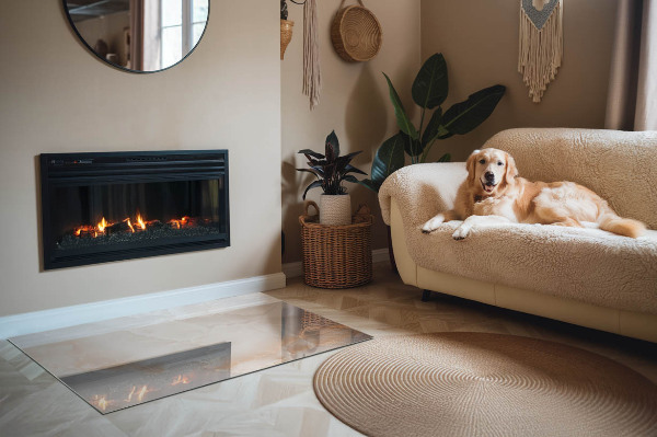 Szyba hartowana pod kominek Wzór naturalnego kamienia