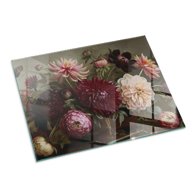 Placa protección suelo estufa Detalles de flores de colores