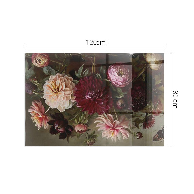 Placa protección suelo estufa Detalles de flores de colores