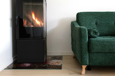 Placa protección suelo estufa Detalles de flores de colores