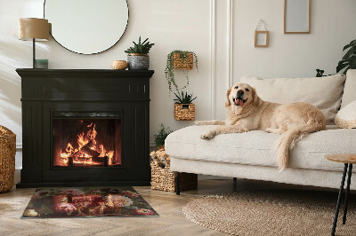 Placa protección suelo estufa Detalles de flores de colores