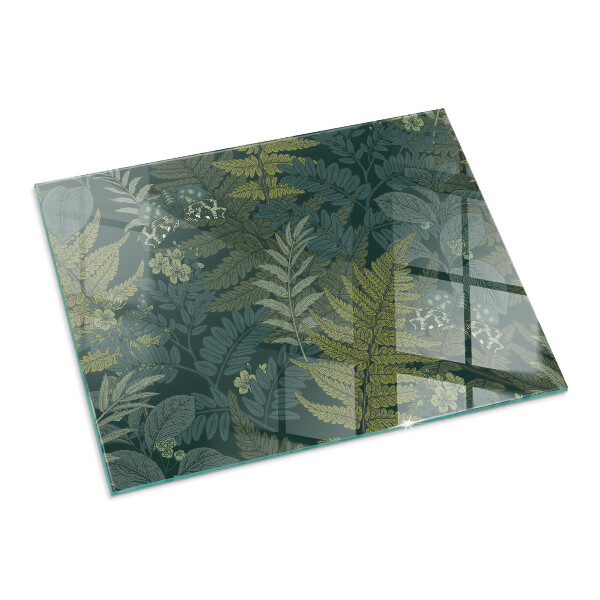 Protector suelo para estufa de leña Mariposas entre acentos vegetales.