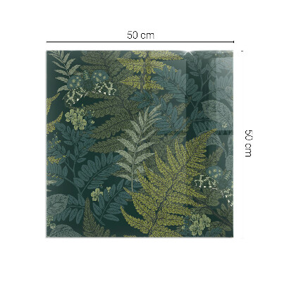 Protector suelo para estufa de leña Mariposas entre acentos vegetales.