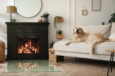 Placa de vidrio para chimenea Fondo con hojas tropicales