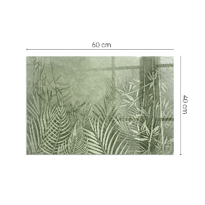 Placa de vidrio para chimenea Fondo con hojas tropicales