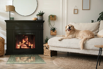 Placa de vidrio para chimenea Fondo con hojas tropicales