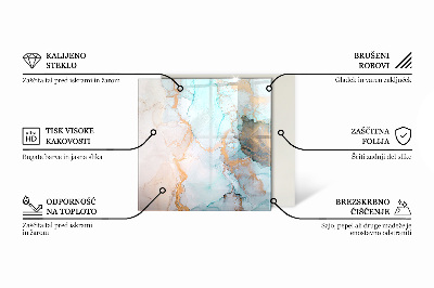 Placa protectora suelo estufa Elegante motivo de mármol