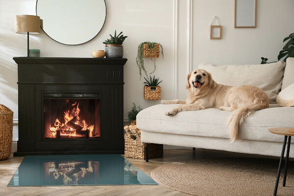 Protector suelo para estufa de leña Color del mar