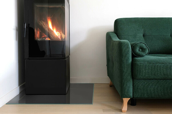 Placa de vidrio para chimenea Color: Gris-marrón