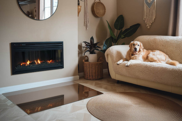 Placa protectora suelo estufa Color marrón