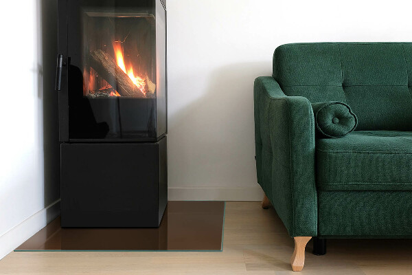 Placa protectora suelo estufa Color marrón