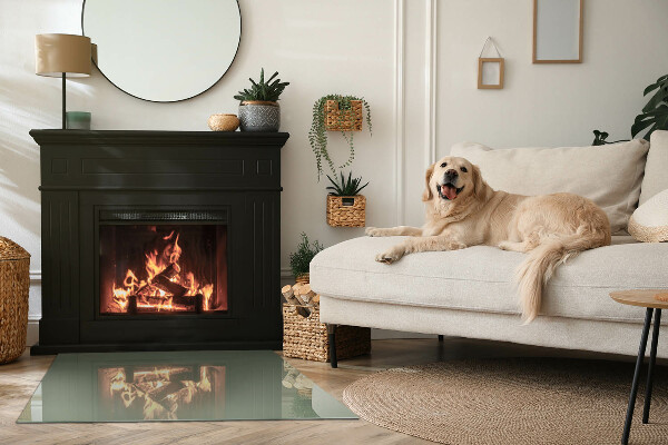 Protector suelo para estufa de leña Color oliva