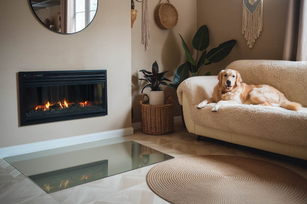 Protector suelo para estufa de leña Color oliva