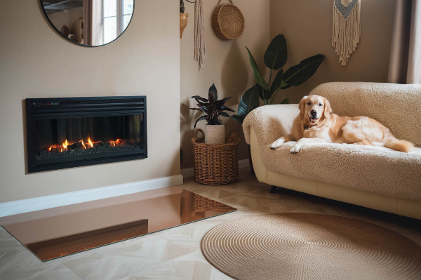 Protector suelo para estufa de leña Color marrón