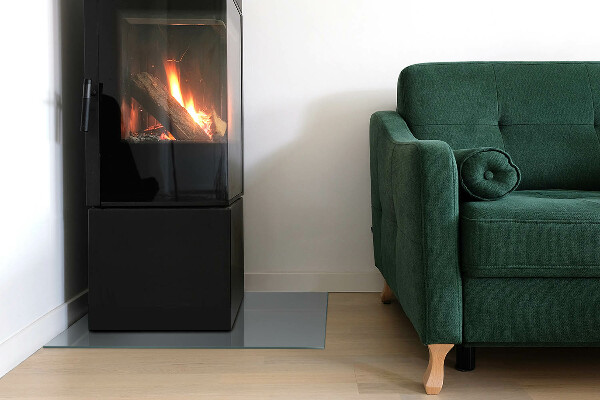 Placa de vidrio para chimenea Color gris