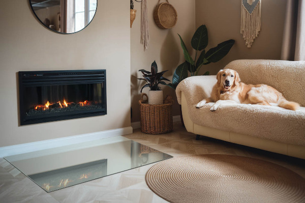 Placa de vidrio para chimenea Color verde claro