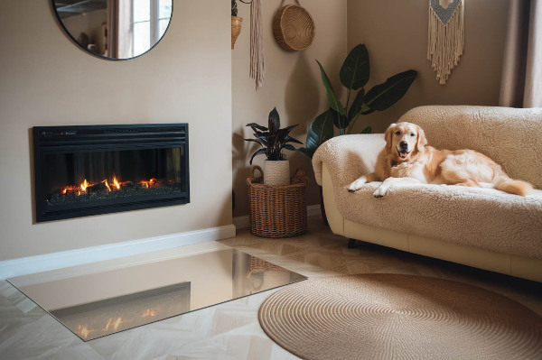 Placa de vidrio para chimenea Color beige