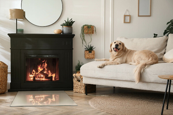 Placa de vidrio para chimenea Color beige