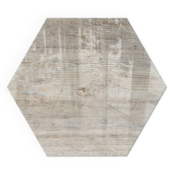 Protector suelo para estufa de leña hexagonal Patrón de madera clara natural