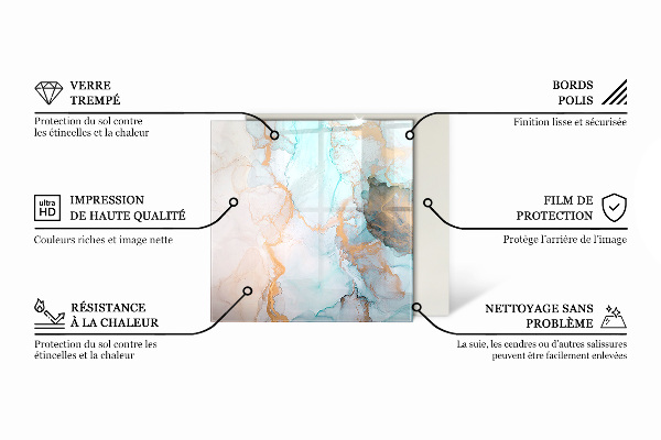 Protector suelo para estufa de leña hexagonal Colores de tablero en varios tonos