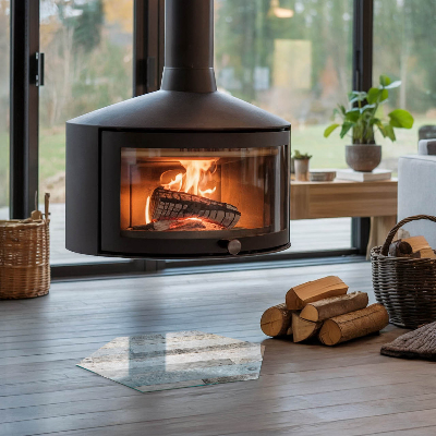 Protector suelo para estufa de leña hexagonal Colores de tablero en varios tonos