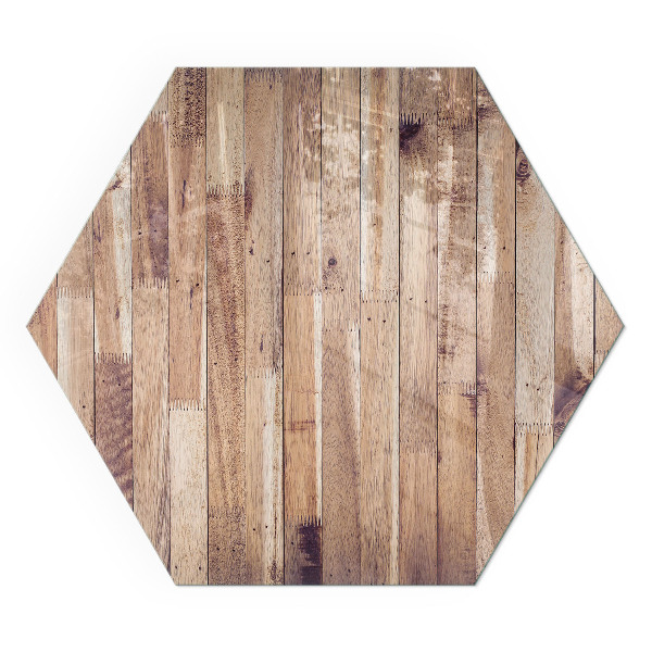Protector de suelo para estufa hexagonal Patrón de madera en disposición geométrica