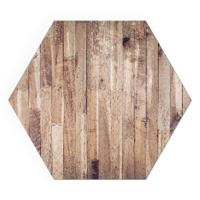 Protector de suelo para estufa hexagonal Patrón de madera en disposición geométrica