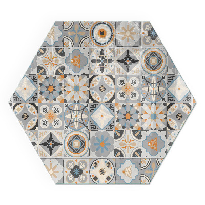 Protector suelo para estufa de leña hexagonal Patrones de mosaico en formas de baldosas