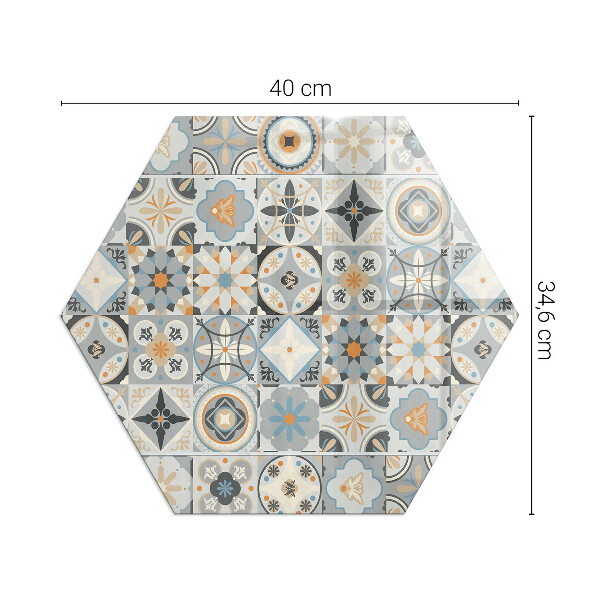 Protector suelo para estufa de leña hexagonal Patrones de mosaico en formas de baldosas