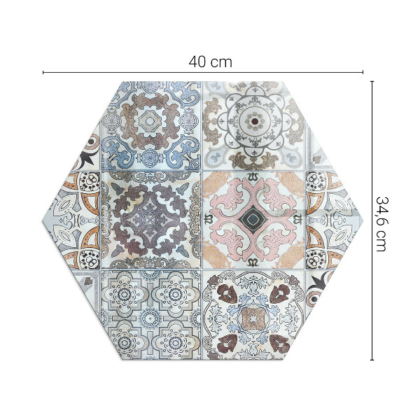 Protector de suelo para estufa hexagonal Patrones de mosaico en azulejos