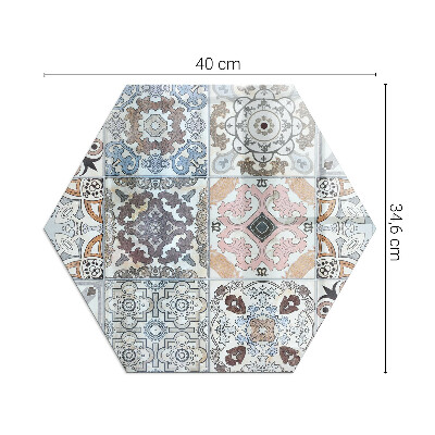 Protector de suelo para estufa hexagonal Patrones de mosaico en azulejos