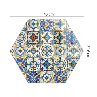 Protector de suelo para estufas hexagonal Motivo de mosaico con acentos florales