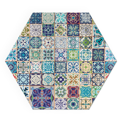 Protector suelo para estufa de leña hexagonal Patrones decorativos de mosaico