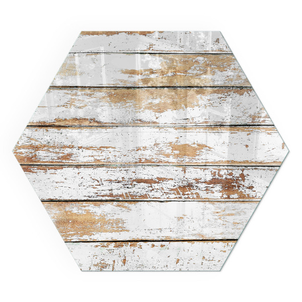 Protector suelo para estufa de leña hexagonal Tabla de madera oxidada